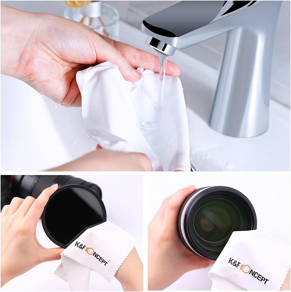 K&F Concept 37mm ND Filter Variable Fader NDX Neutral Density Adjustable ND2 to ND400 Lens Filter Kit + Cleaning Cloth for Cameras Lens