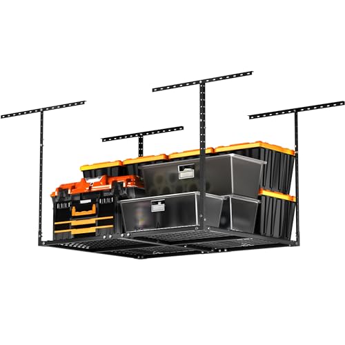3 x 8FT Overhead Garage Storage Rack,Adjustable Ceiling Storage Racks,Garage Shelving Heavy Duty Storage Organizer System