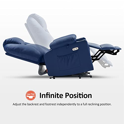 MCombo Dual Motor Large Power Lift Recliner Chair for Elderly, Lay Flat Lift Chair with Heat and Massage, Big Lift Recliner for Tall People