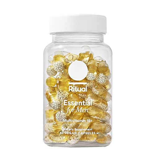 Ritual Multivitamin for Men 18+ with Zinc, Vitamin A and D3 for Immune Function Support*, Omega-3 DHA, B12, K2, Gluten Free, Non-GMO, Mint Essenced