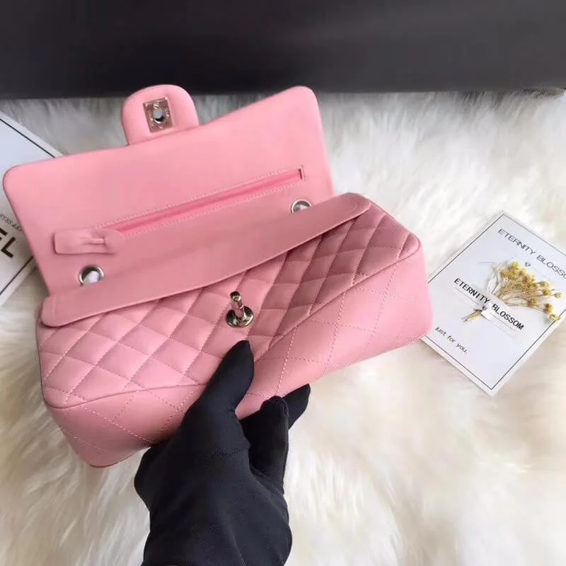 Chanel 1112 Pink Medium Size 2.55 Lambskin Leather Flap Bag