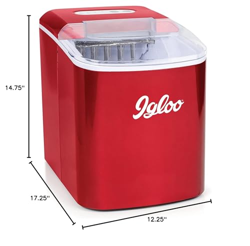 Igloo Electric Countertop Ice Maker Machine - Automatic and Portable - 33 Pounds in 24 Hours - Icecube Maker - Plastic Scoop and Basket