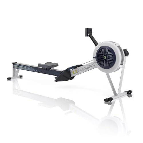 Concept2 RowErg Model D Indoor Rowing Machine with PM5 Monitor, Device Holder, Adjustable Air Resistance, Easy Storage (Gray)