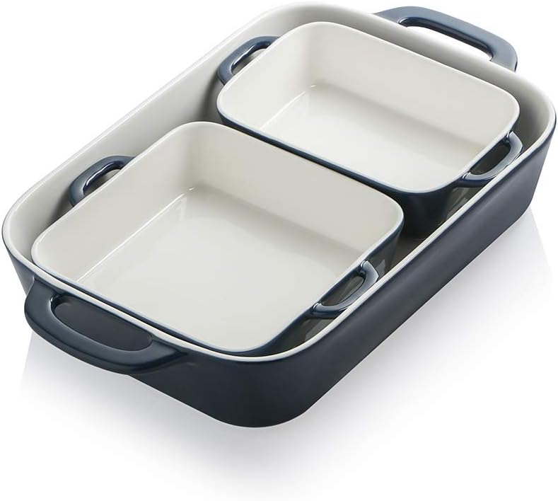 SWEEJAR Ceramic Bakeware Set, Rectangular Baking Dish for Cooking, Kitchen, Cake Dinner, Banquet and Daily Use