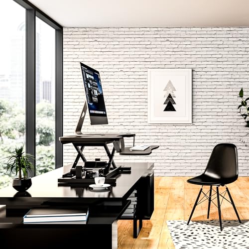 VERSADESK PowerPro™ 36 Inch Electric Standing Desk Converter, Height Adjustable Sit to Stand Up Desk Riser