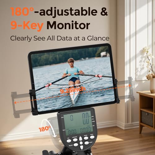 YOSUDA Magnetic/Water Rowing Machine for Home - Rower Machine Use with Bluetooth, App Supported, Rowing Machine for Taller Power Athletes