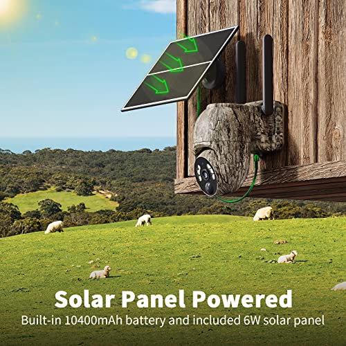 Cellular Trail Camera 3rd Generation 4G LTE with Solar Panel, Live Video Game Camera Include SIM Card with 360° Pan Tilt, Motion Activated