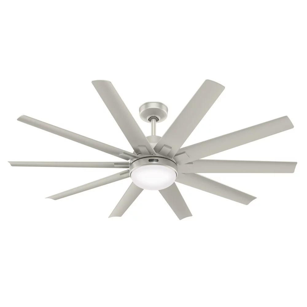 Hunter Overton 60 Led Overton 60" 10 Blade Indoor / Outdoor Led Ceiling Fan - Nickel