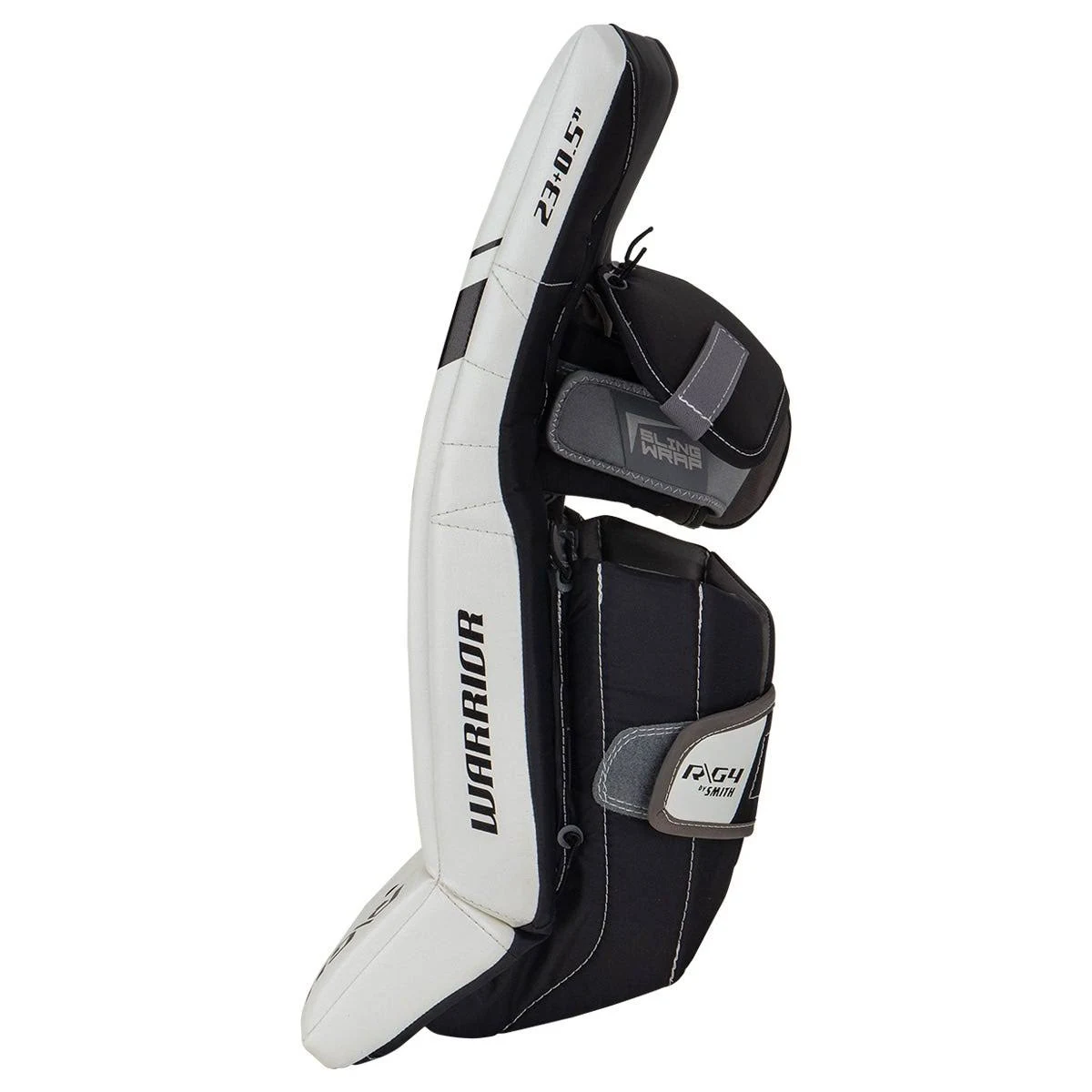 Warrior Ritual G4 Youth Goalie Leg Pads in White/Black Size 21+.5in