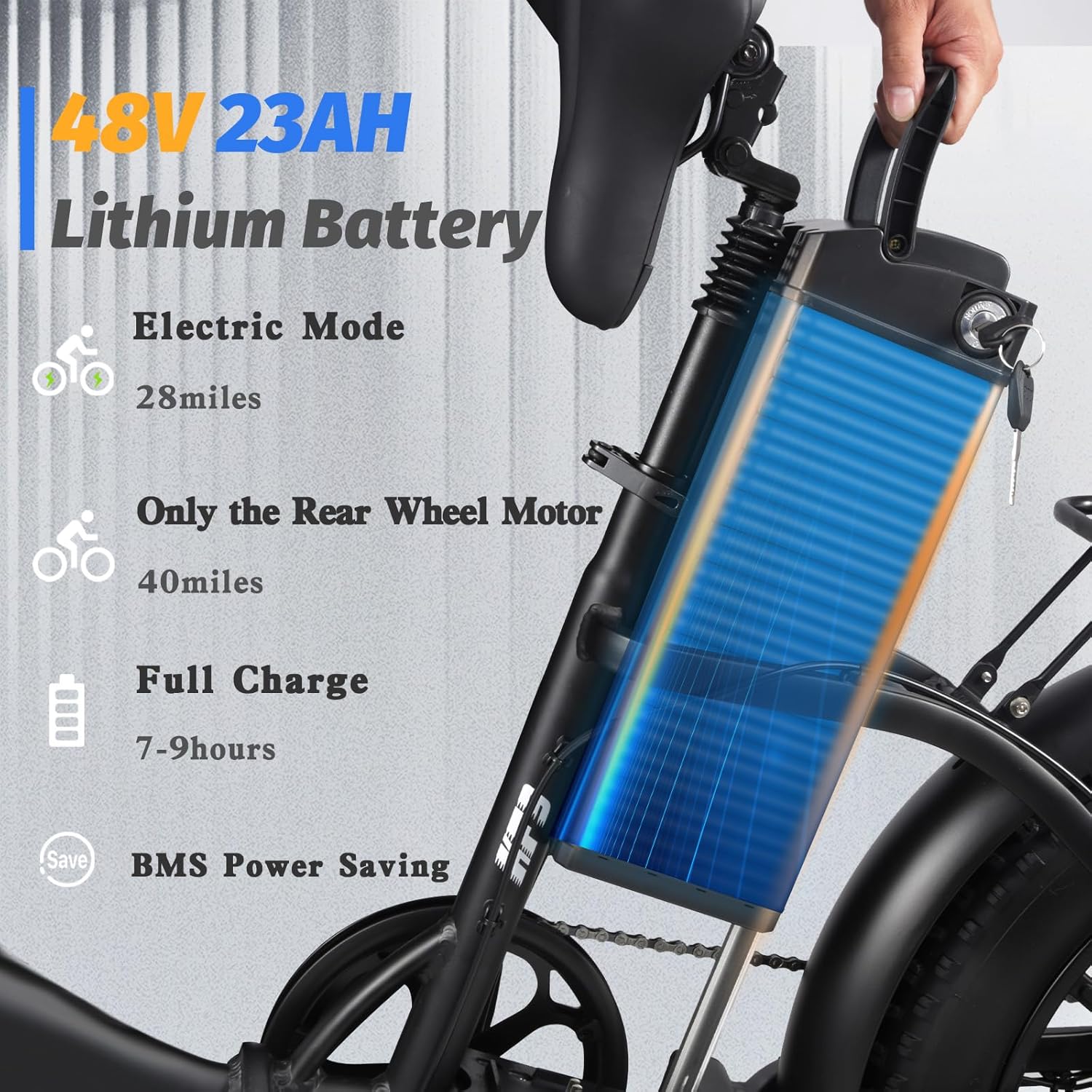 Electric Bike for Adults 2000W Folding Electric Bike Ebike with 48V 23AH Removable Battery 20''x 4.0 Fat Tire Electric Bicycle Long Range E Bike with