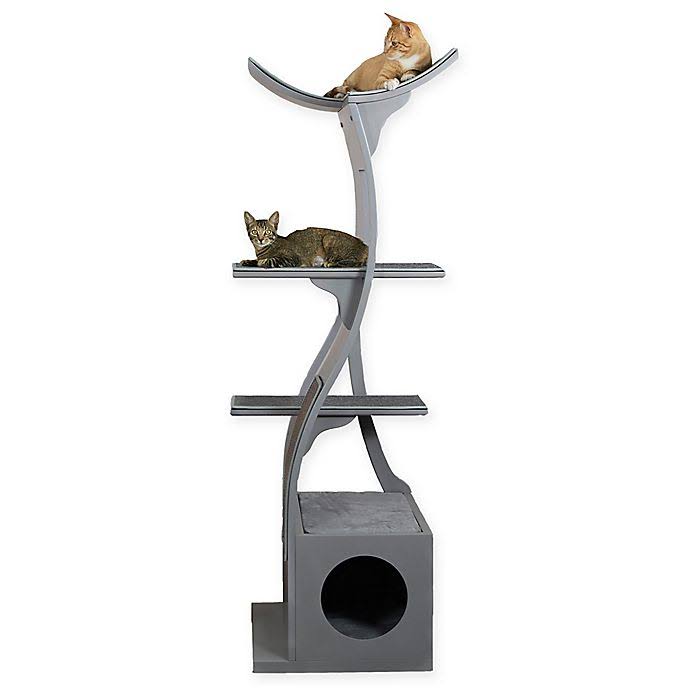 The Refined Feline&s Lotus Color Cat Tower - Smoke