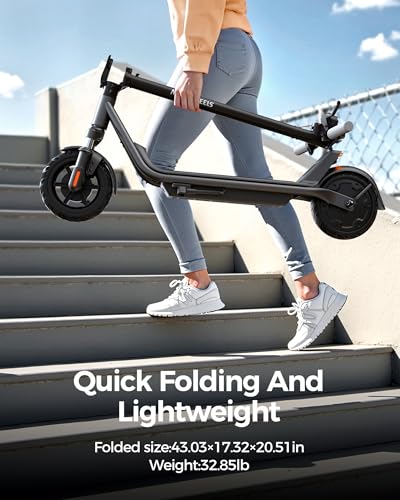 Electric Scooter A1C,Front Suspension Kick Scooter,8.5 Solid Tires,300W Motor,Smart APP Control,15.5MPH, Escooter for Teens Adults UL2272