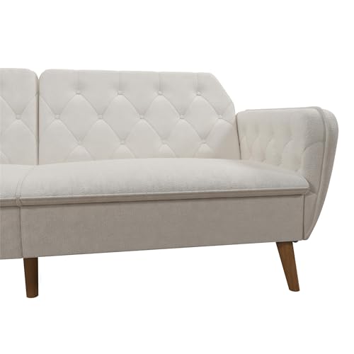 Novogratz Tallulah Memory Foam Futon, Convertible Couch, Camel Faux Leather