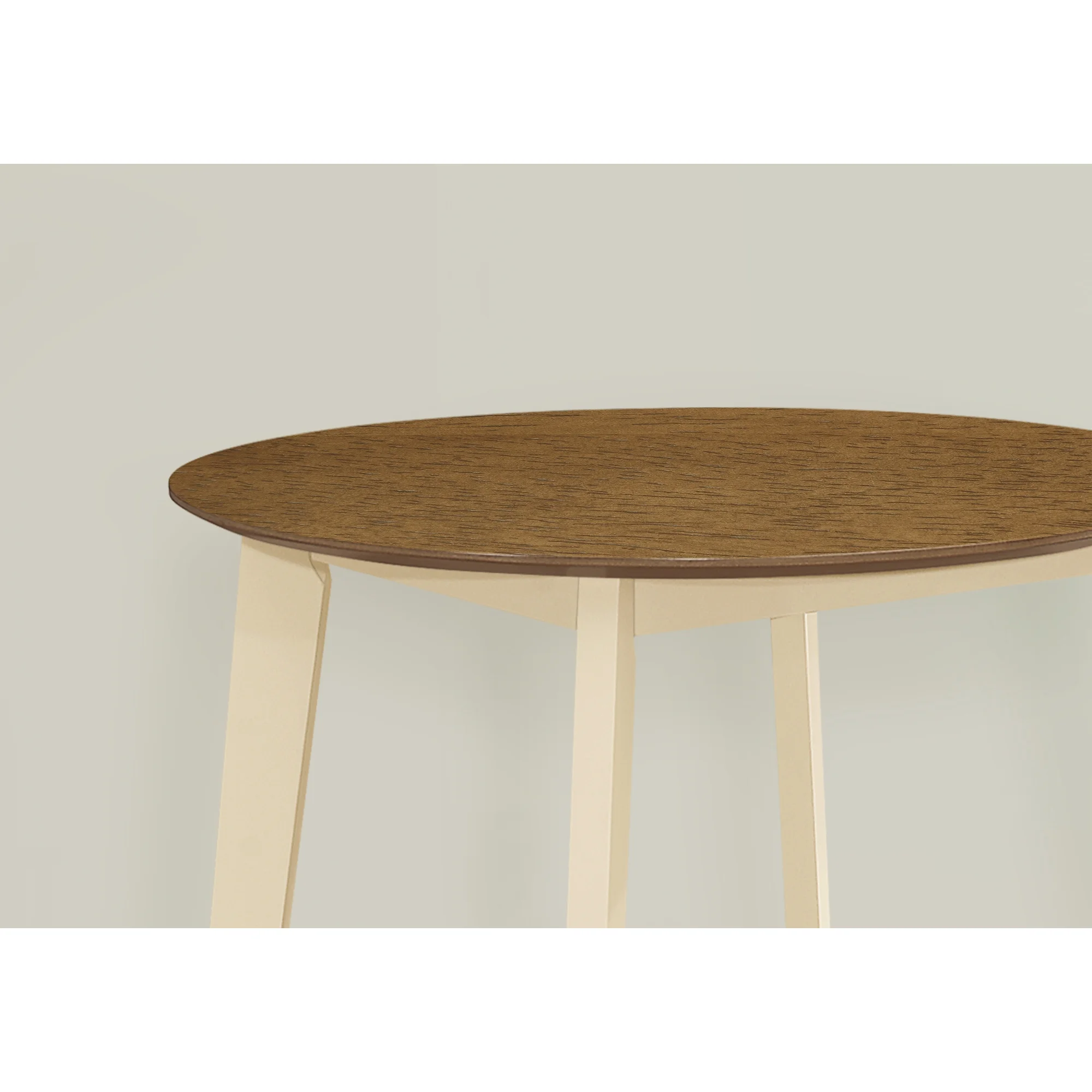 Contemporary Home Living Round Wood Transitional Dining Table – 30” – Oak And Cream