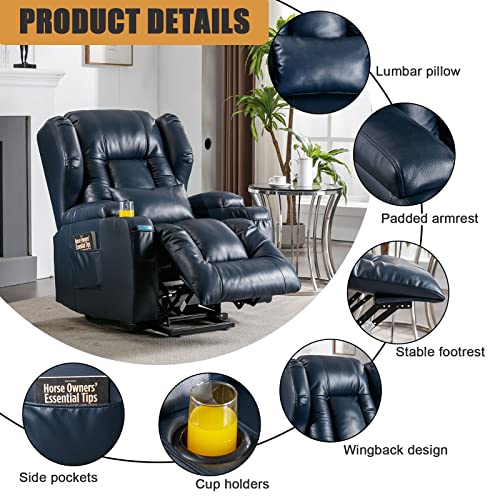 Lift Chair Recliner Power Lift Recliner Chair for Elderly Pregnant w/Massage Heat Infinite Position Electric Lift Recliner w/USB Port/Cup
