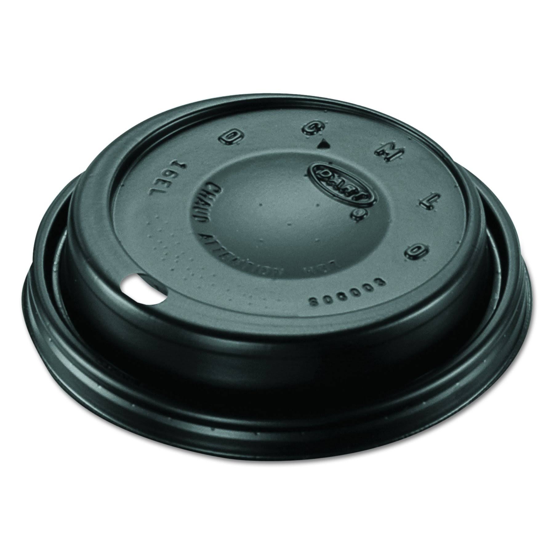 Dart Cappuccino Dome Sipper Lids, Black, Plastic