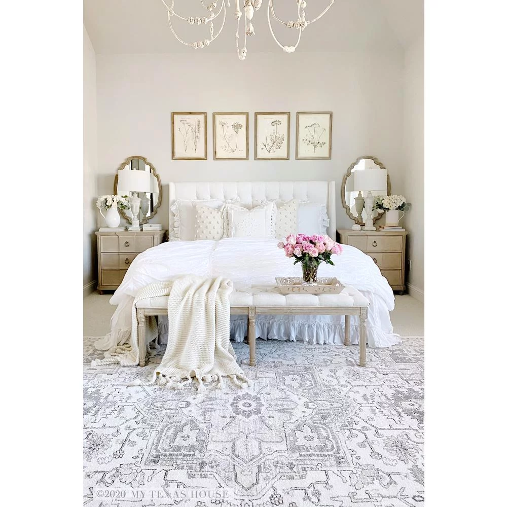 My Texas House Lone Star Belle 5'3" X 7'6" Natural Floral Area Rug