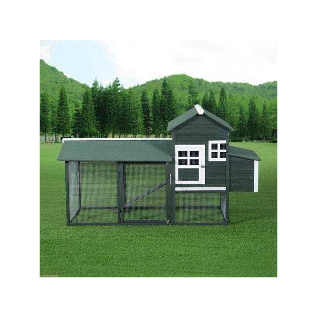 PawHut 84 Wooden Chicken Coop Hen House Outdoor with Run Nesting Box - Pet Supplies online store