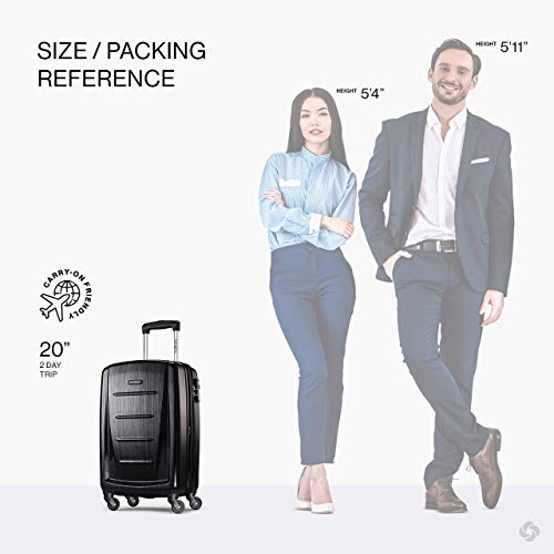 Samsonite Winfield 2 Hardside Expandable Luggage with Spinner Wheels, Brushed Anthracite, Checked-Large 28-Inch