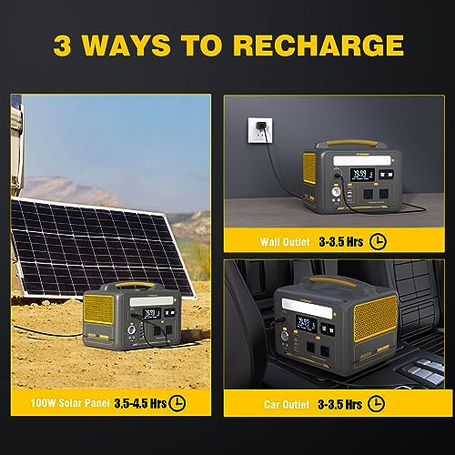 VTOMAN Jump 600X Portable Power Station, LFP Battery Powered Generator with 2x 600W AC Outlets (Surge 1200W), 4x USB ports