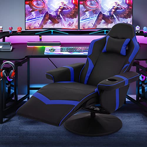 MoNiBloom Video Gaming Chair Racing Style Single Living Room Sofa Recliner with Detachable Headrest