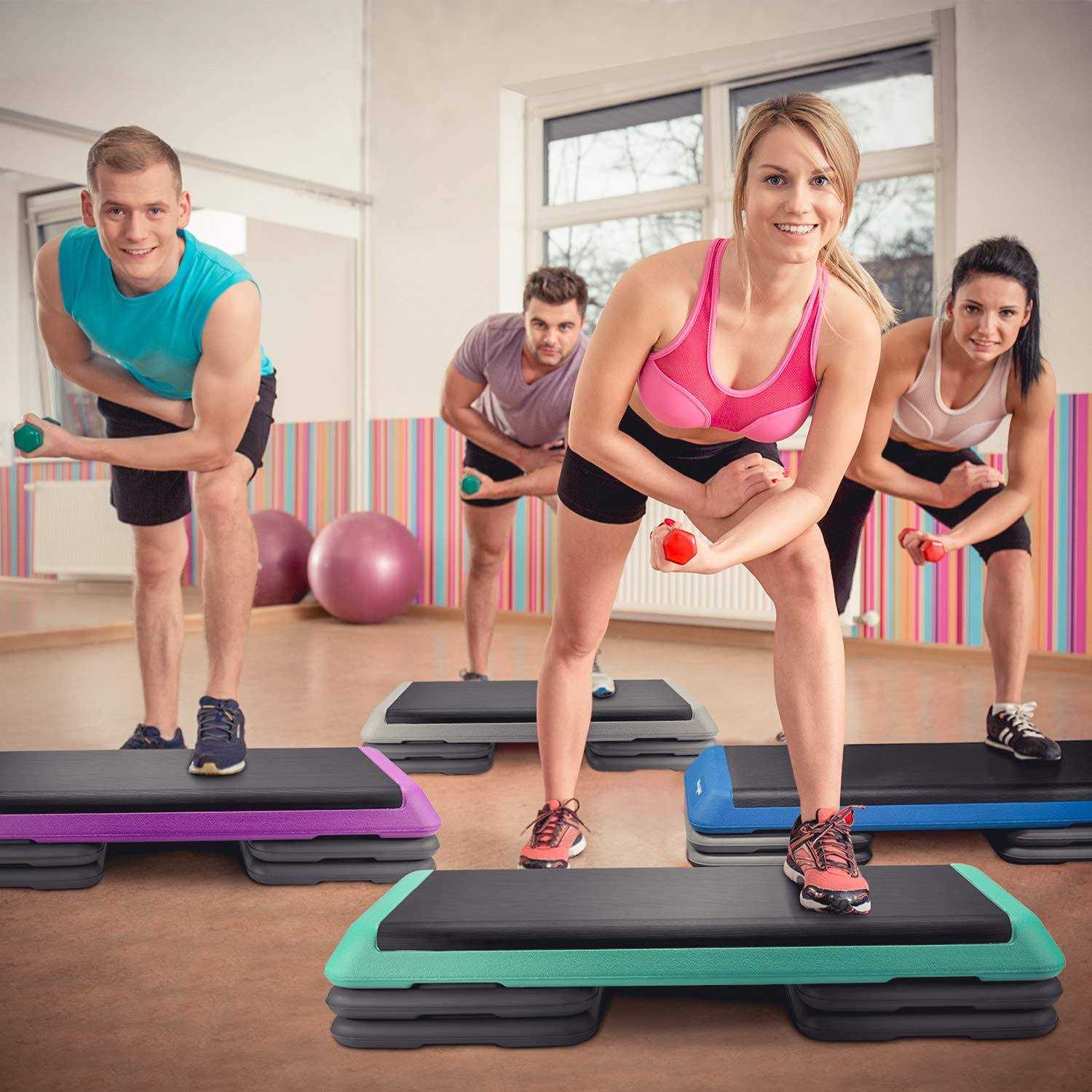 Yes4All Adjustable Aerobic Step Platform 4 Risers and - Sports Supplies Online Store