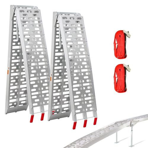 PENSUN Truck Loading Ramps with Support Legs, 7.5FT Aluminum Folding Ramps with 2650lbs Max Loading, Upgraded ATV Loading Ramps for Pickup Truck