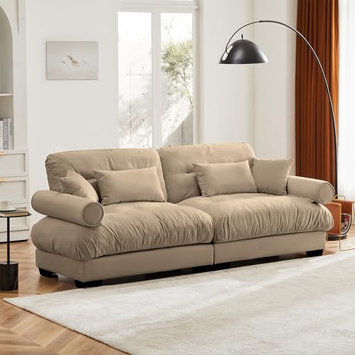 130" Modular Sectional Sofa,Velvet Upholstered Couches for Living Room,3 Seater Green Sofa Couch with Movable Ottoman