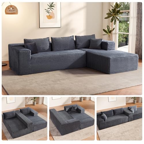 104" Sectional Couches for Living Room, Modular Sectional Sofa with Deep Seat, L-Shape Couch with Chaise, Cloud Couch for Living Room Bedroom