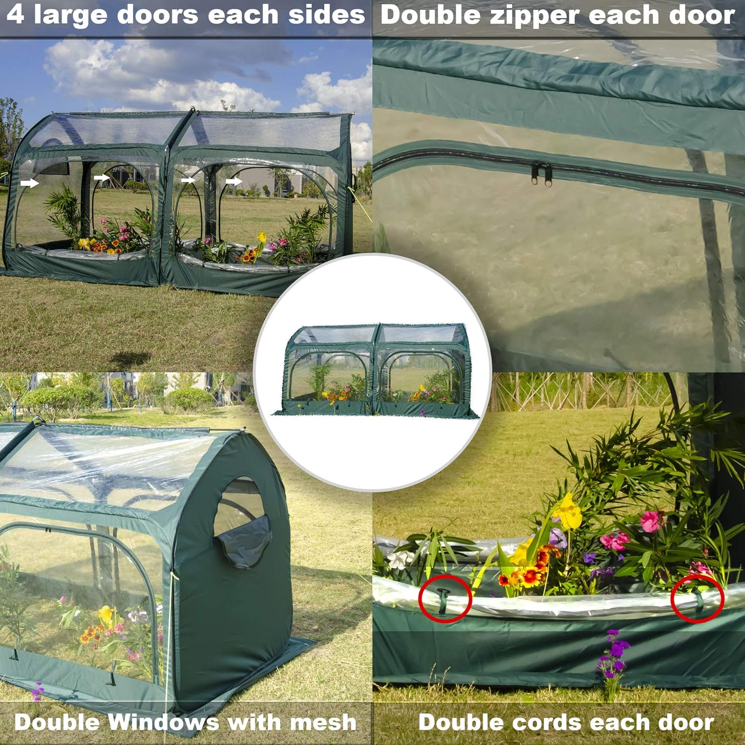 porayhut Pop Up Greenhouse Cover Flower House Mini Gardening Plant Flower Sunshine Room Room