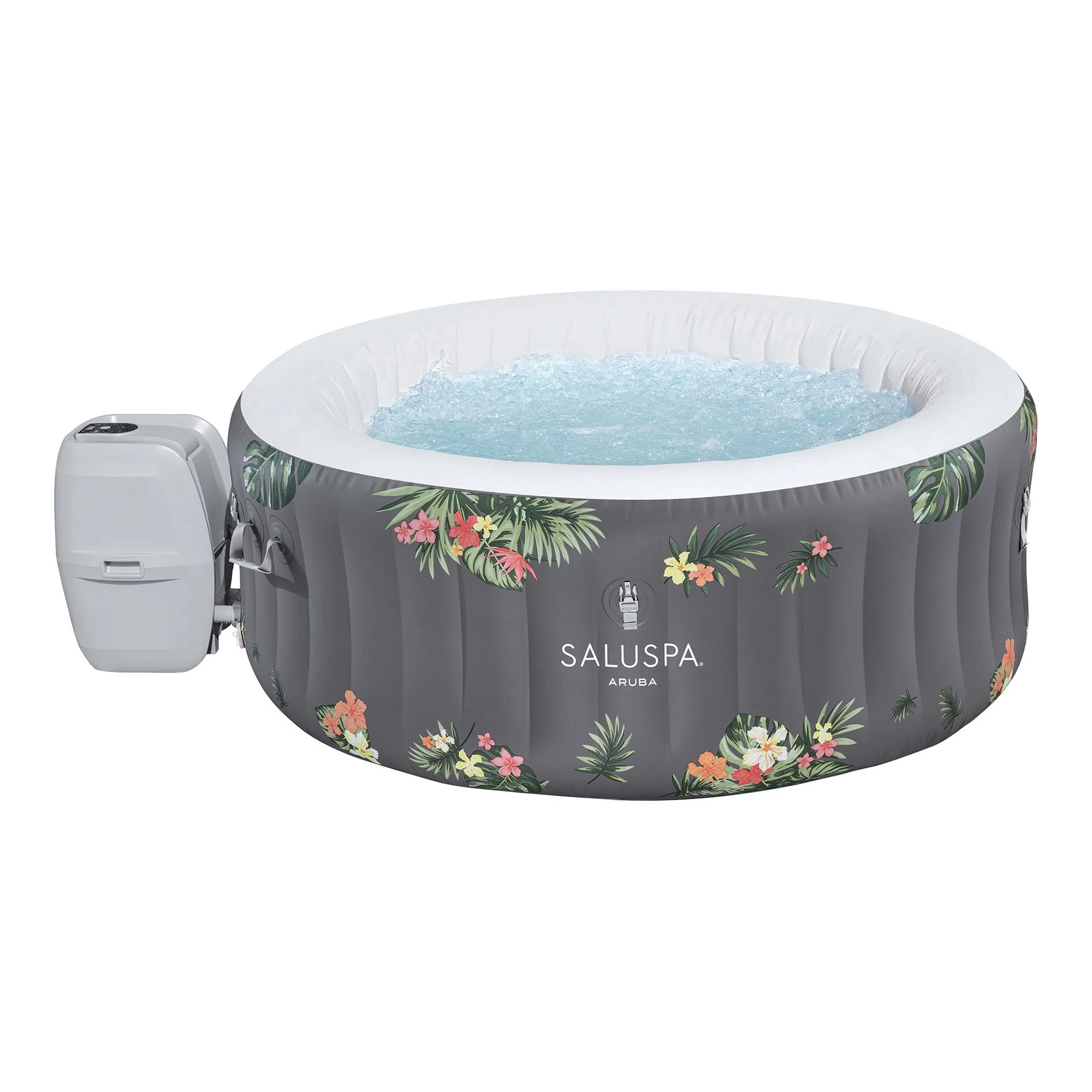 Bestway SaluSpa Aruba AirJet Inflatable Hot Tub w/ EnergySense Cover, Grey