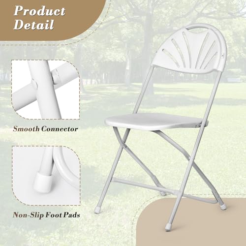 Athena Collection Red Plastic Folding Chairs for Adults, 10 Pack