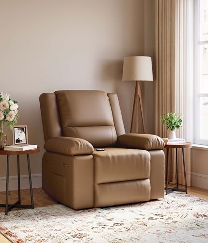 GarveeHome Power Lift Recliner Chair - Heat and Massage, Faux PU Electric Lift Recliner for Elderly & Mobility Impaired, Adjustable Back and Legs