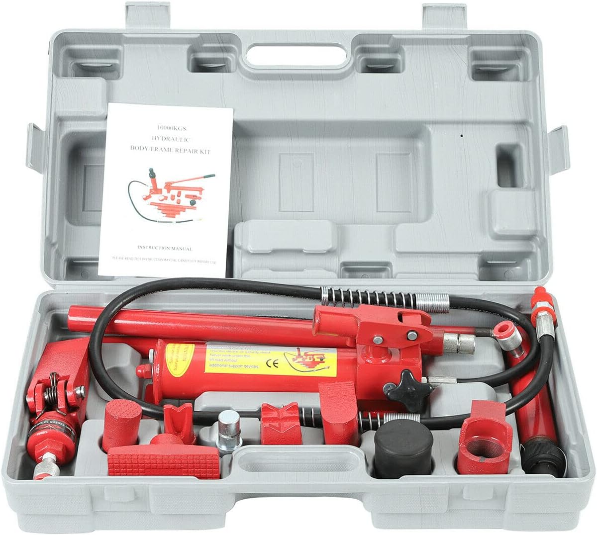 6 Ton Porta Power Hydraulic Jack 2M(78.7 inch) Auto Body Frame Repair Kit Lift Ram for Load Truck Bed Unloader Farm and Hydraulic Ram Equipment