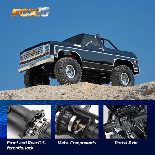FMS 1/10 RC Crawler FCX10 Chevy K5 Blazer RS RC Car Officially Licensed Car Model RC Pickup Truck Hobby RC Offroad Rock Truck DIG/4WD/FWD 11CH 2.4GHz