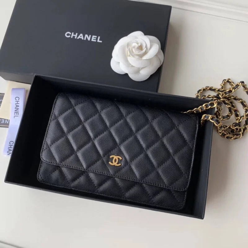 Chanel Caviar Quilted Wallet On Chain W-A33814