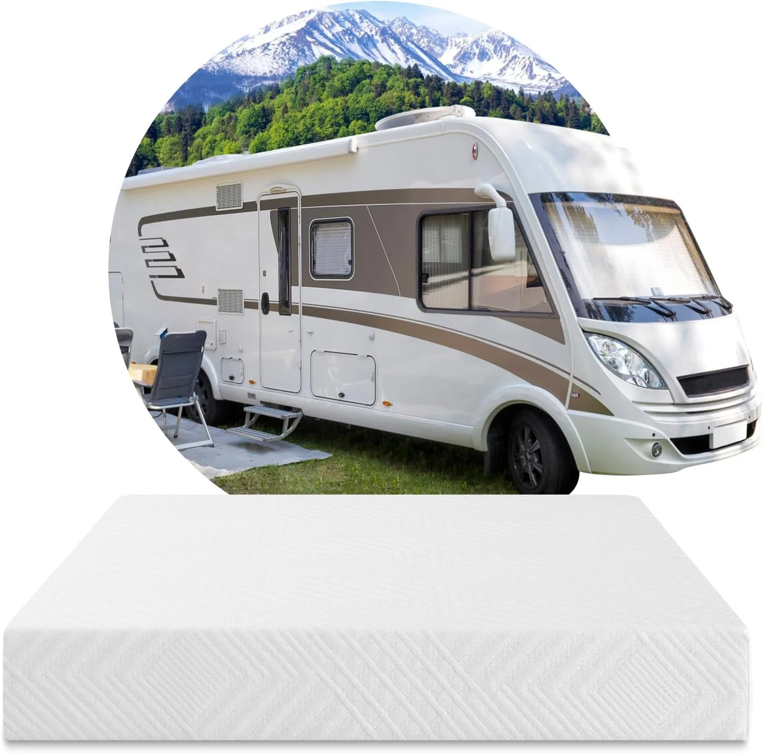 10" RV Mattress Short King Size for RVs, Campers & Trailers, 75*72*10", Memory Foam Mattress in a Box