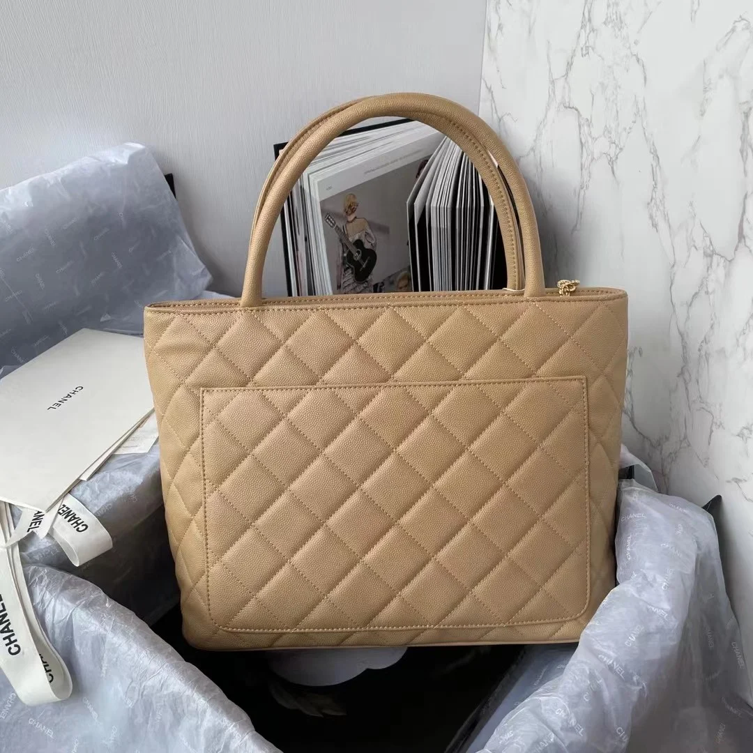 Chanel Medallion Tote Shoulder Beige Bag For Women 29cm/11.4in