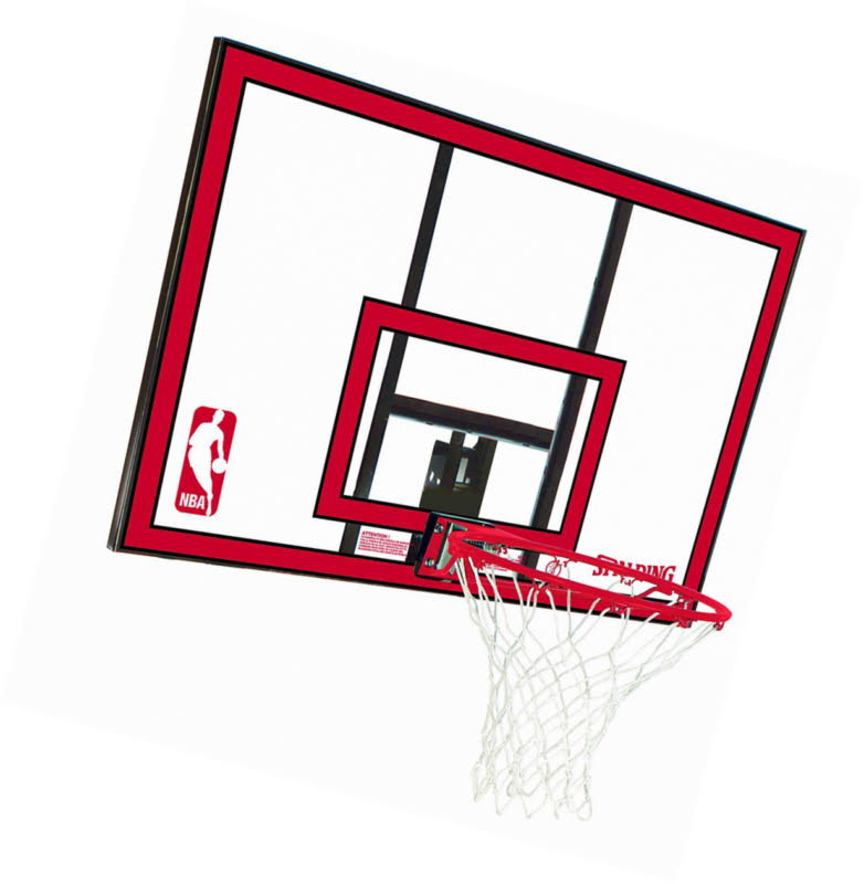 Spalding 44x22 Polycarbonate Basketball Backboard u0026 Rim Combo