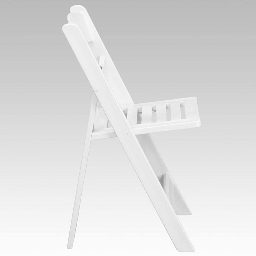 Flash Furniture 2 Pk. Hercules Series 1000 lb. Capacity White Resin Folding Chair with Slatted Seat