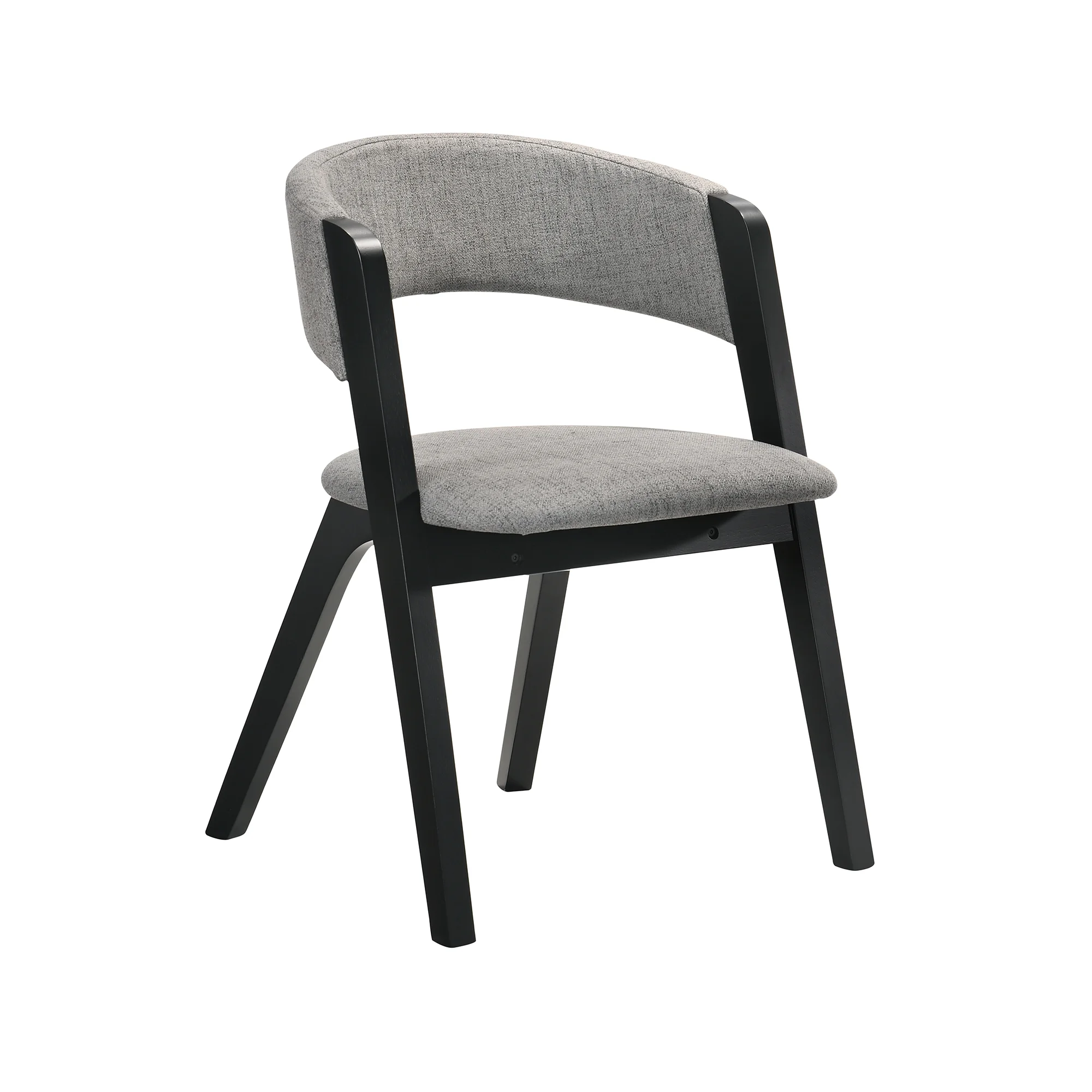Armen Living Cirque Rowan 5-Piece Wood Dining Table and Chair Set in Black/Gray