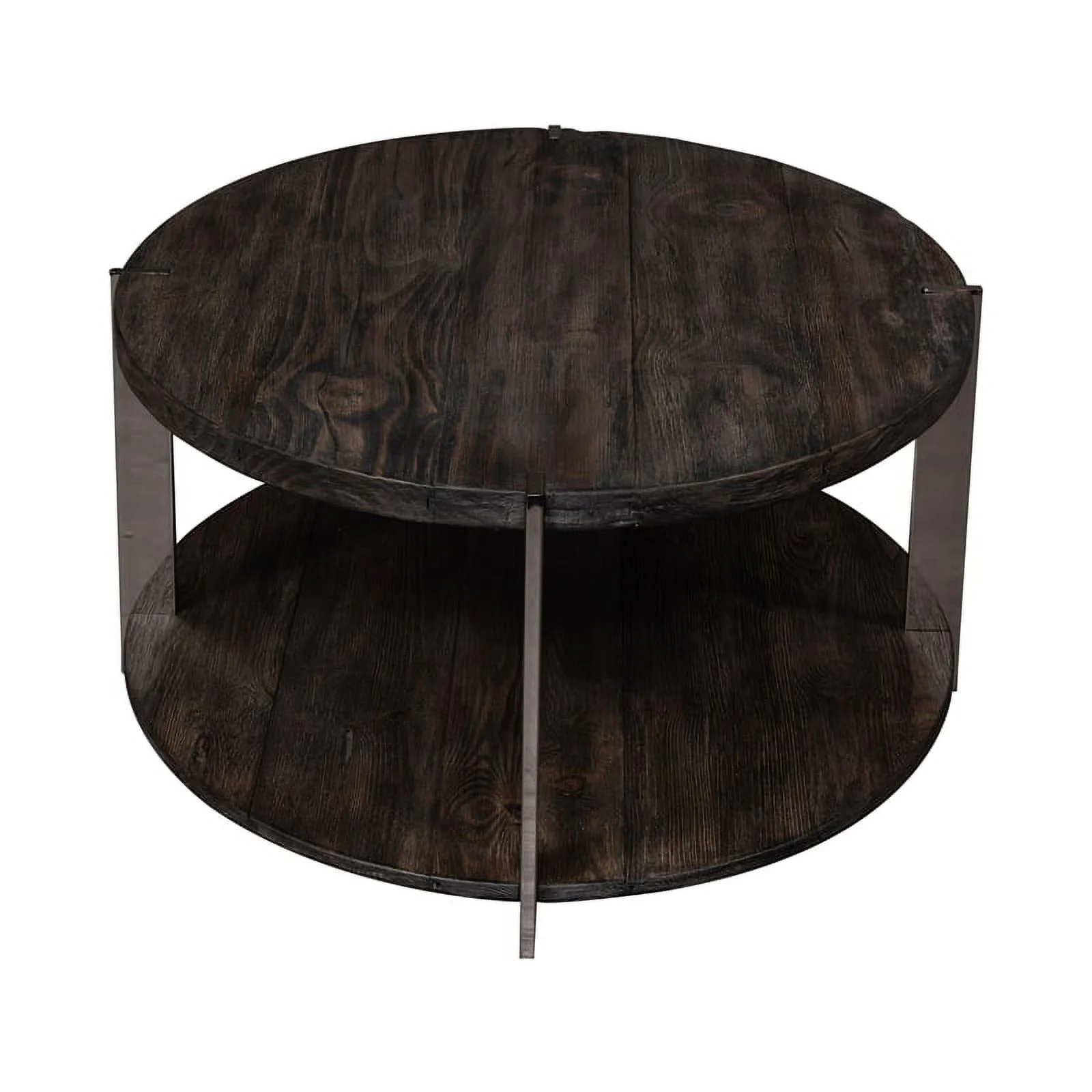 Pemberly Row Modern Wood Oval Cocktail Table in Mahogany