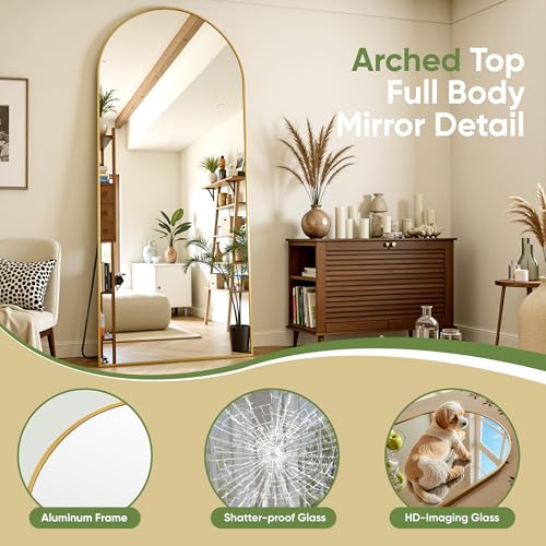 Floor Mirror, 78"x38" Oversized Full Length Mirror with Stand,Arched Full Body Mirror Standing Hanging Leaning Against Wall