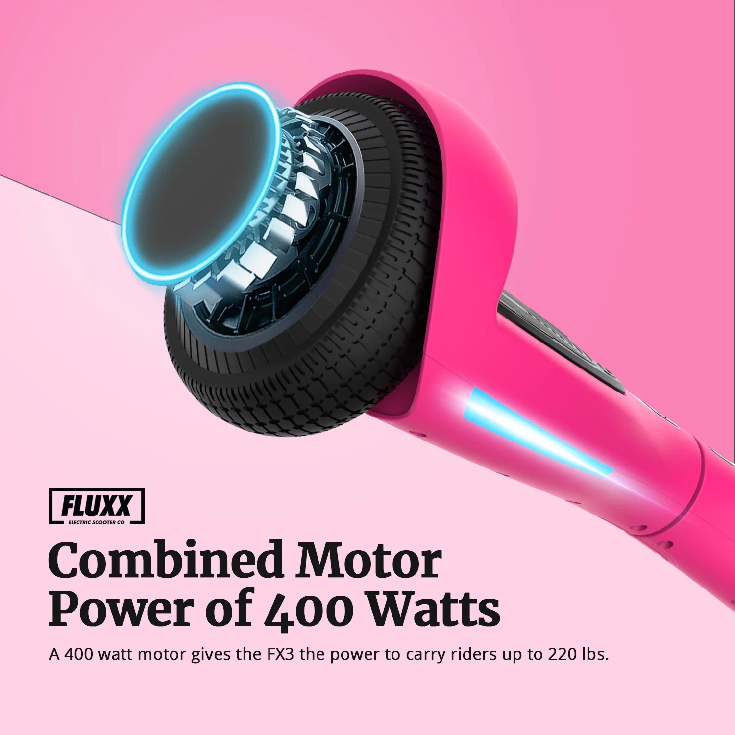 GOTRAX FX3 Hoverboard for Kids Adults 200W Motor 6.5" LED Wheels 6.2mph Top Speed, Pink