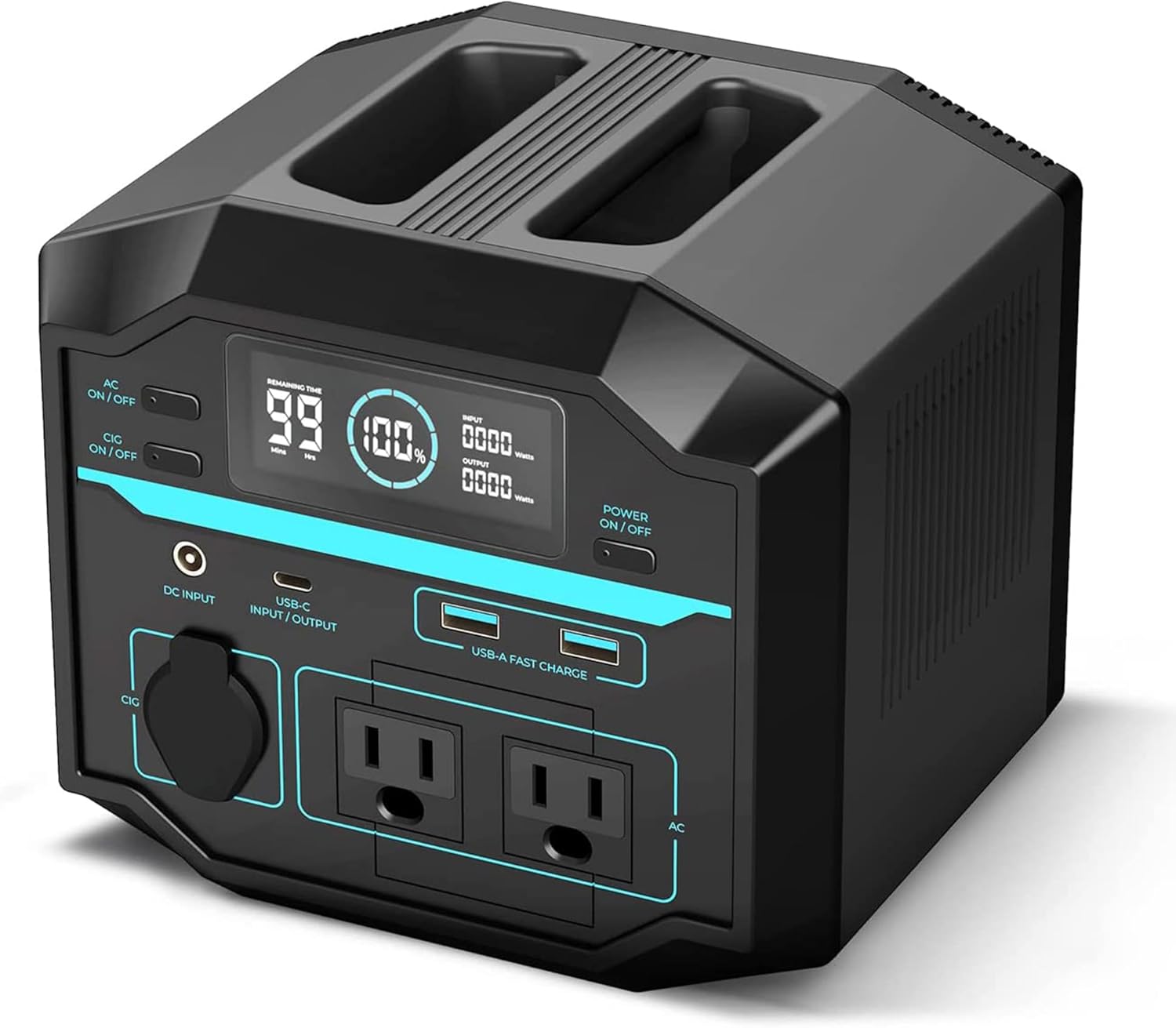 Renogy Portable Power Station Camping, 222Wh Backup Lithium Battery of Fast Recharging, w/Two 120V/200W Pure Sine Wave AC Outlets