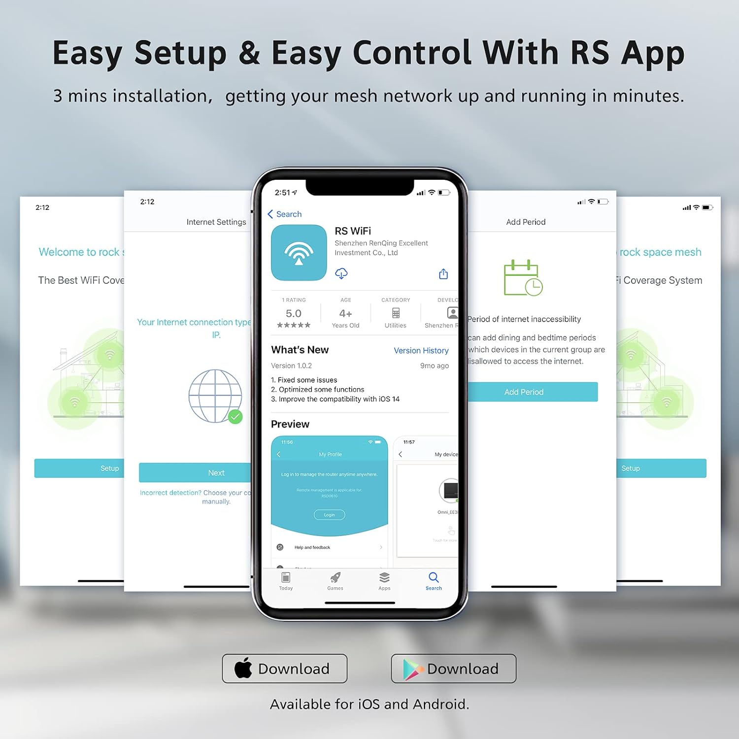 Whole Home WiFi System- Dual Band Mesh WiFi System, AC1200 High Speed Seamless Roaming WiFi Network, Replaces WiFi Router & Extender