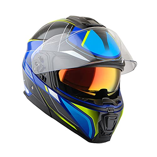 Martian Motorcycle Modular Full Face Helmet Flip up Dual Visor Sun Shield: HG362 Matt Black