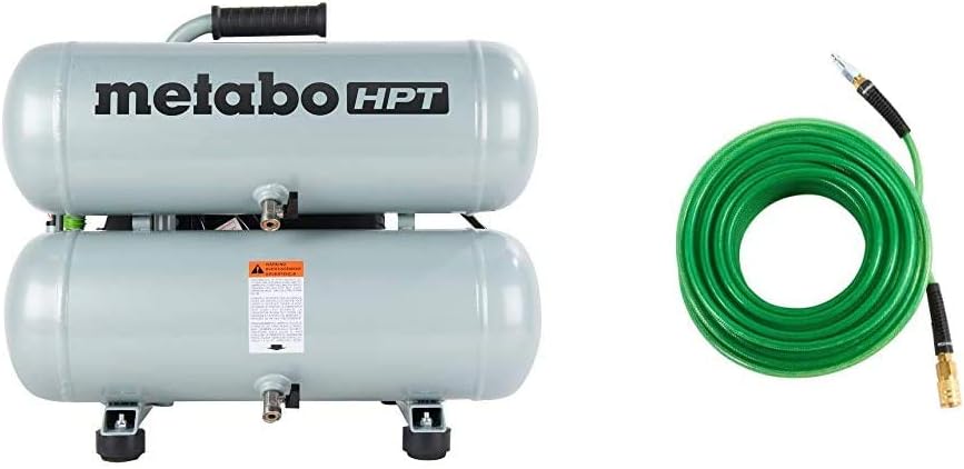 Metabo HPT Air Compressor, 4-Gallon, Electric, Twin Stack, Portable, Cast Iron, Oil Lubricated Pump, 135 PSI, 1-Year Warranty (EC99S)