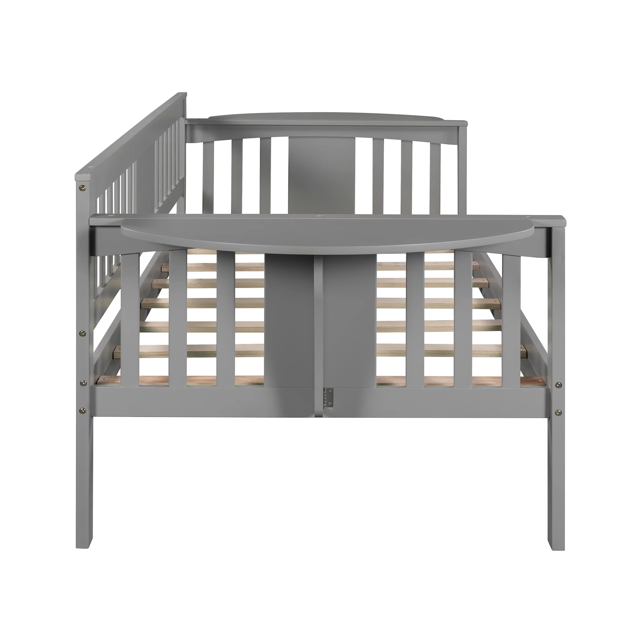 Solid Wood Daybed with Rails, Daybed Frame, Wooden Slats Support, No Box Spring Needed, Clean Lines Design
