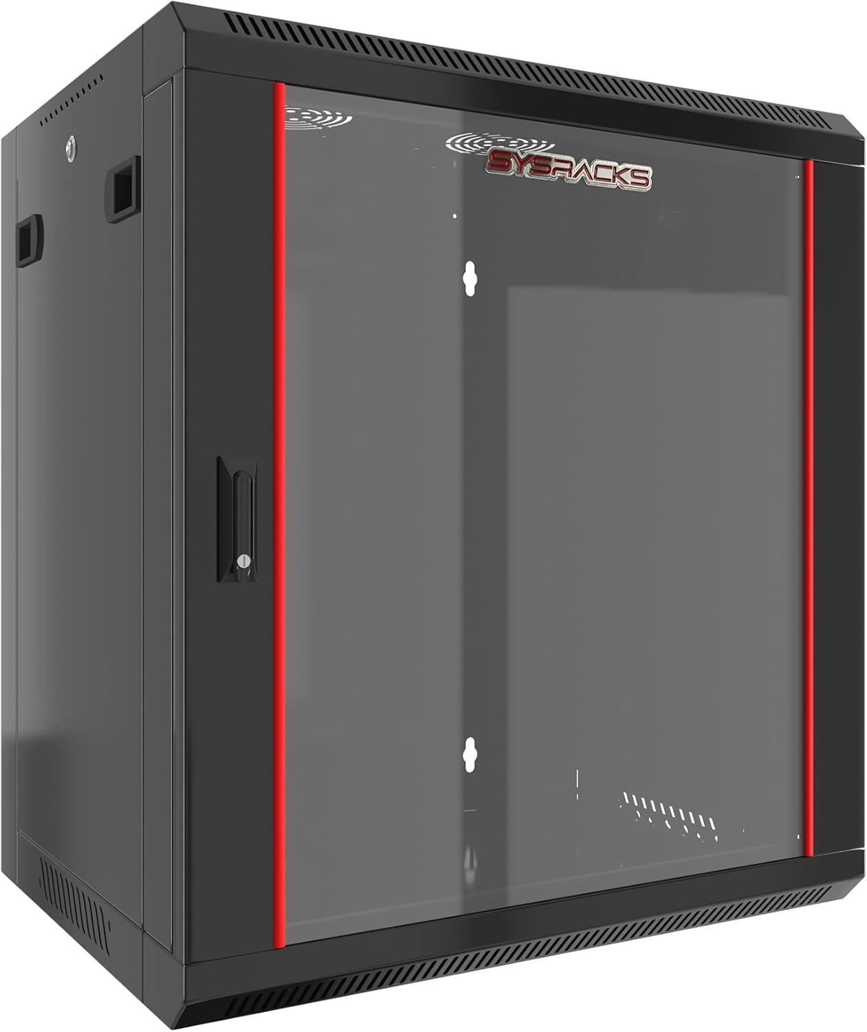Wall Mount Server Rack Cabinet Locking Computer Cabinet Network Enclosure for Electronics Security Audio Video AV Equipment Data Rack 24-Inch Depth